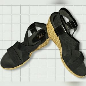 Chaps - Dawna Black Elastic Espadrille, sz. 7